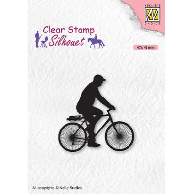 Nellie's Choice Clear Stamp - Silhouettes Men-Things Cyclist